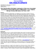 New Case Identified Multistate Investigation of NonTravel Associated Burkholderia pseudomallei Infections Melioidosis in Four Patients Georgia Kansas Minnesota and Texas2021 August 09 2021