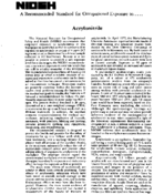 A Recommended Standard for Occupational Exposure to Acrylonitrile 1978