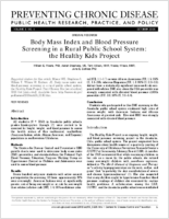 Body Mass Index and Blood Pressure Screening in a Rural Public School System the Healthy Kids Project