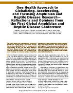One Health Approach to Globalizing Accelerating and Focusing Amphibian and Reptile Disease ResearchReflections and Opinions from the First Global Amphibian and Reptile Disease Conference