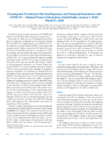 Cleaning and Disinfectant Chemical Exposures and Temporal Associations with COVID19  National Poison Data System United States January 1 2020March 31 2020