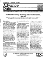 Health of ForeignBorn Population United States 198990