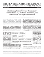 Mobilizing Action Toward Community Health MATCH Metrics Incentives and Partnerships for Population Health