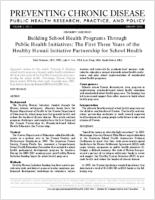 Building School Health Programs Through Public Health Initiatives The First Three Years of the Healthy Hawaii Initiative Partnership for School Health