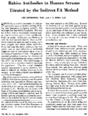 Rabies Antibodies In Human Serums Titrated By The Indirect Fa Method