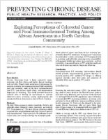 Exploring Perceptions of Colorectal Cancer and Fecal Immunochemical Testing Among African Americans in a North Carolina Community