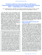 Prevention and Control of Seasonal Influenza with Vaccines Recommendations of the Advisory Committee on Immunization Practices ACIP  United States 201415 Influenza Season