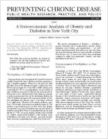 A Socioeconomic Analysis of Obesity and Diabetes in New York City