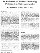 An evaluation of enteric parasitology performed in State laboratories