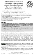 A MultiState Evaluation of Agricultural Safety Learning Through Secondary Students Supervised Agricultural Experience Journal Entries