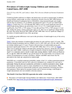 Prevalence of Underweight Among Children and Adolescents United States 20072008