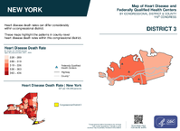 NY Congressional District 03 Heart Disease and Federally Qualified Health Centers Map 119th Congress