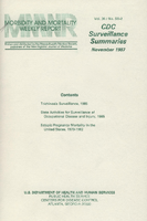 Morbidity and Mortality Weekly Report MMWR CDC Surveillance Summaries November 1987  Vol 36  No SS2