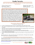 Fatality Narrative Electrical Contractor Electrocuted After Contacting Energized Conductors