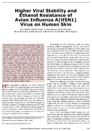Higher Viral Stability and Ethanol Resistance of Avian Influenza AH5N1 Virus on Human Skin