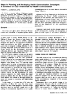 Steps In Planning And Developing Health Communication Campaigns A Comment On CDCs Framework For Health Communication
