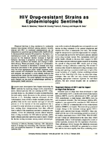 HIV Drugresistant Strains as Epidemiologic Sentinels