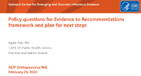 framework and plan for next steps