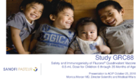 Study GRC88  safety and immunogenicity of Fluzone quadrivalent vaccine 05ml dose for children 6 through 35 months of age