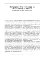 Syndromic Surveillance in Bioterrorist Attacks