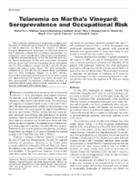 Tularemia on Marthas Vineyard Seroprevalence and Occupational Risk