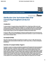 Distribution Line Technician Dies after Contacting Energized Conductor FACE 8927