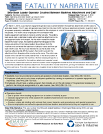 Fatality Narrative SkidSteer Loader Operator Crushed Between Backhoe Attachment and Cab