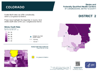 CO Congressional District 02 Stroke and Federally Qualified Health Centers Map 118th Congress