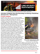Line of Duty Death Report F202112 Volunteer Firefighter Dies after Becoming Lost During a Residential Structure Fire  Pennsylvania