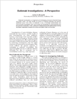 Outbreak investigationsa perspective