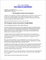 CDC Assessing Influenza Vaccine Supplies Friday December 05 2003 1643 EST 0443 PM EST