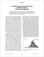 The epidemiology of CreutzfeldtJakob disease in Canada a review of mortality data