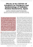 Effects of the COVID19 Pandemic on Incidence and Epidemiology of CatheterRelated Bacteremia Spain