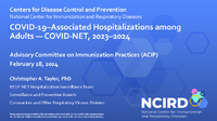 COVID19Associated Hospitalizations among Adults  COVIDNET 20232024