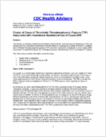 Cluster of Cases of Thrombotic Thrombocytopenic Purpura TTP Associated with Intravenous Nonmedical Use of Opana ER October 26 2012 1800 ET 600 PM ET