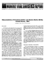 Characteristics of American Indian and Alaska Native births  United States 1984
