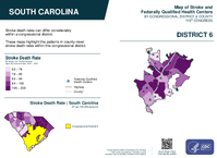 SC Congressional District 06 Stroke and Federally Qualified Health Centers Map 119th Congress