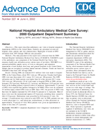 National Hospital Ambulatory Medical Care Survey 2000 Outpatient Department Summary