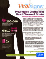CDC VitalSigns September 2013 Preventable Deaths from Heart Disease  Stroke Improving care can save more lives