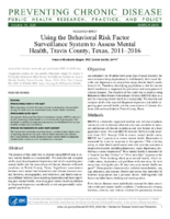 Using the Behavioral Risk Factor Surveillance System to Assess Mental Health Travis County Texas 20112016