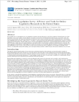 State Legislation Savvy A Primer and Tools for Online Legislative Research in the United States