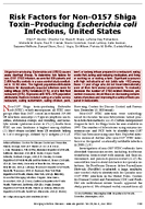 Risk Factors for NonO157 Shiga ToxinProducing Escherichia coli Infections United States