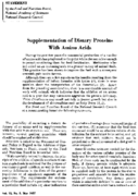 Supplementation of dietary proteins with amino acids