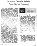 Services of preventive medicine to an observed population