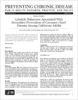 Lifestyle Behaviors Associated With Secondary Prevention of Coronary Heart Disease Among California Adults