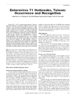 Enterovirus 71 Outbreaks Taiwan Occurrence and Recognition
