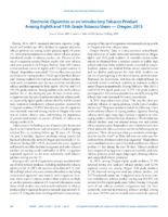 Electronic Cigarettes as an Introductory Tobacco Product Among Eighth and 11th Grade Tobacco Users  Oregon 2015