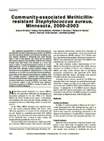 Communityassociated Methicillinresistant Staphylococcus aureus Minnesota 20002003
