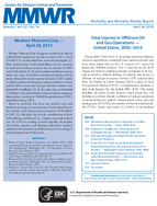 Fatal Injuries in Offshore Oil and Gas Operations  United States 20032010