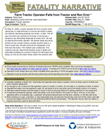 Fatality Narrative Farm Tractor Operator Falls from Tractor and Run Over